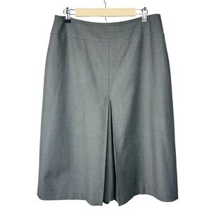 ANN TAYLOR SINGLE PLEAT HIGH WAISTED A-LINE MIDI MODEST CAREER SKIRT